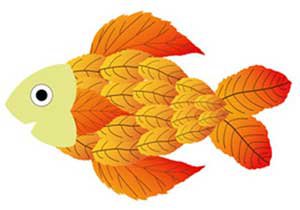 Рыбка из осенних листьев своими руками